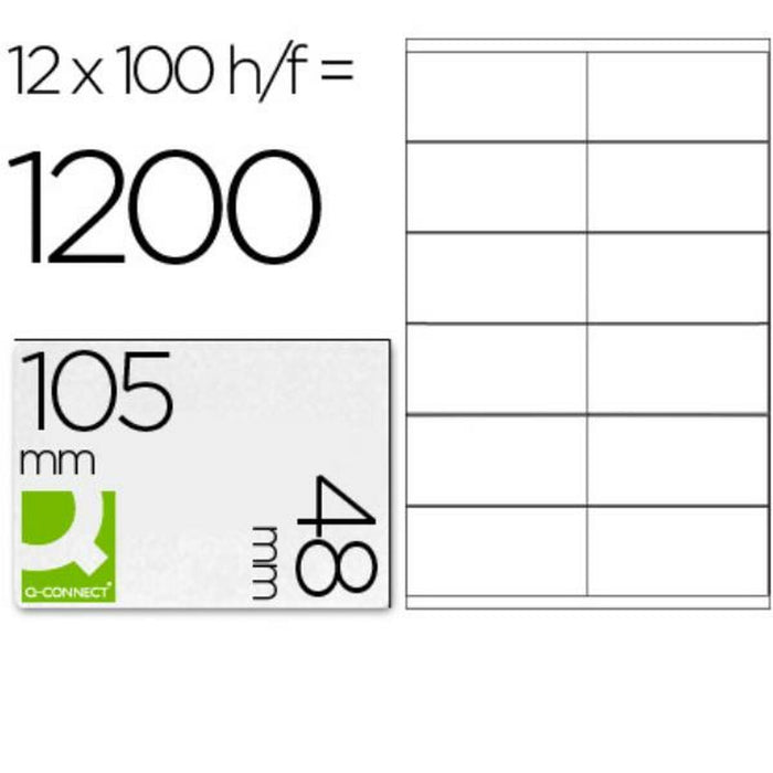 Etichete autoadezive Q-Connect KF10657 Alb 100 Frunze 105 x 48 mm