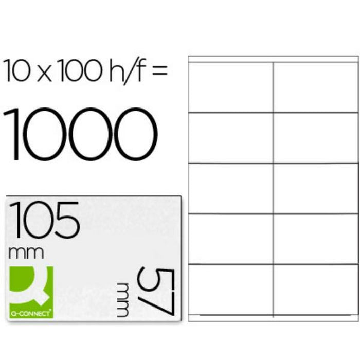 Etichete autoadezive Q-Connect KF10658 Alb 100 Frunze 105 x 57 mm