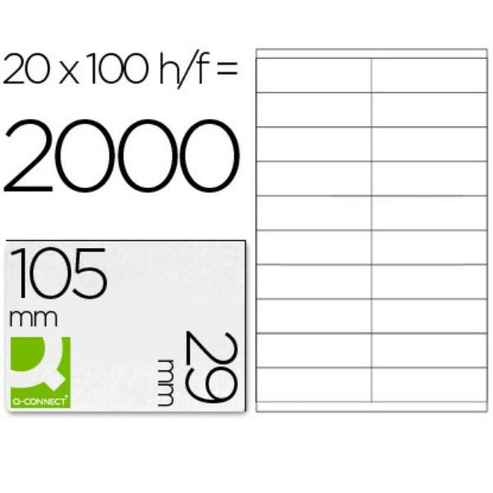 Etichete autoadezive Q-Connect KF26093 Alb 100 Frunze 105 x 29 mm