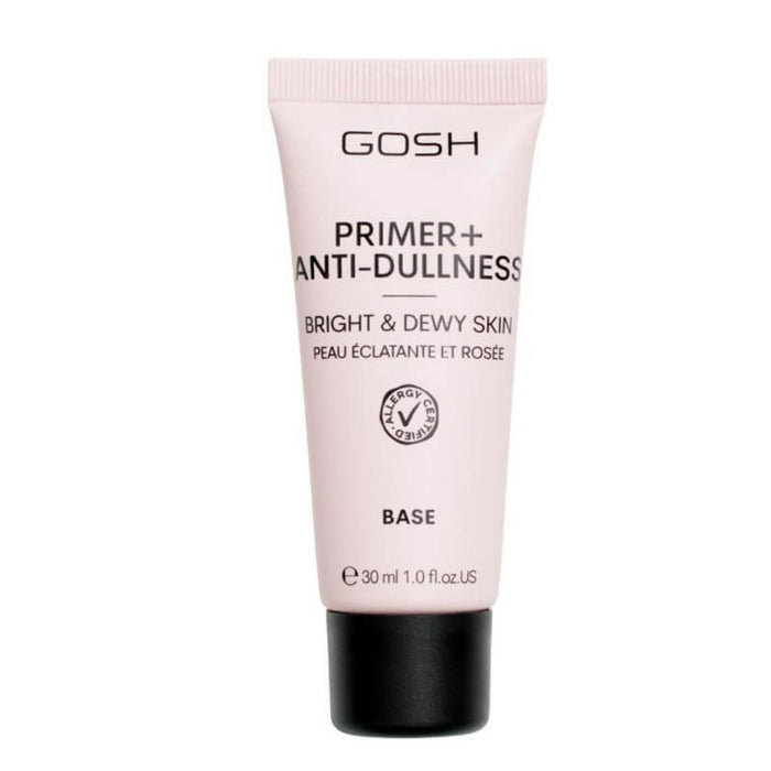 Primer gel Gosh Primer+ Anti-Dullness, iluminator, pe bază de apă, vegan, 30 ml
