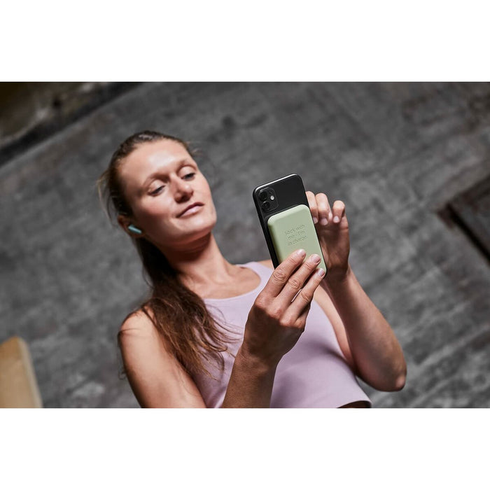 Power Bank cu încărcător fără fir Kreafunk Măslină 5000 mAh