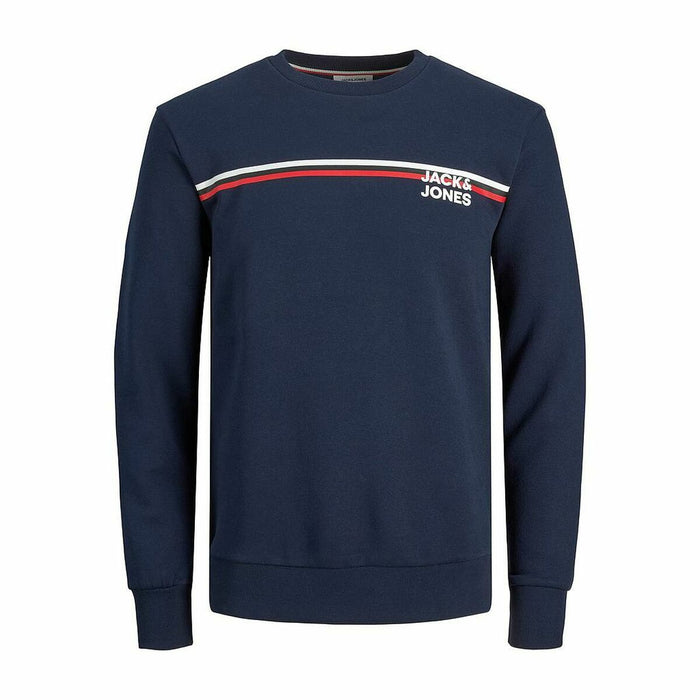 Hanorac fără Glugă Bărbați Jack & Jones  JJATLAS SWEAT CREW NECK 12224602 Bleumarin