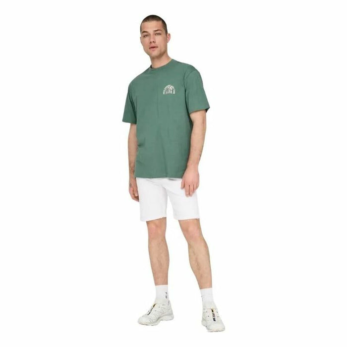 Tricou cu Mânecă Scurtă Bărbați Only & Sons Onskylan Rlx Icon Verde inchis