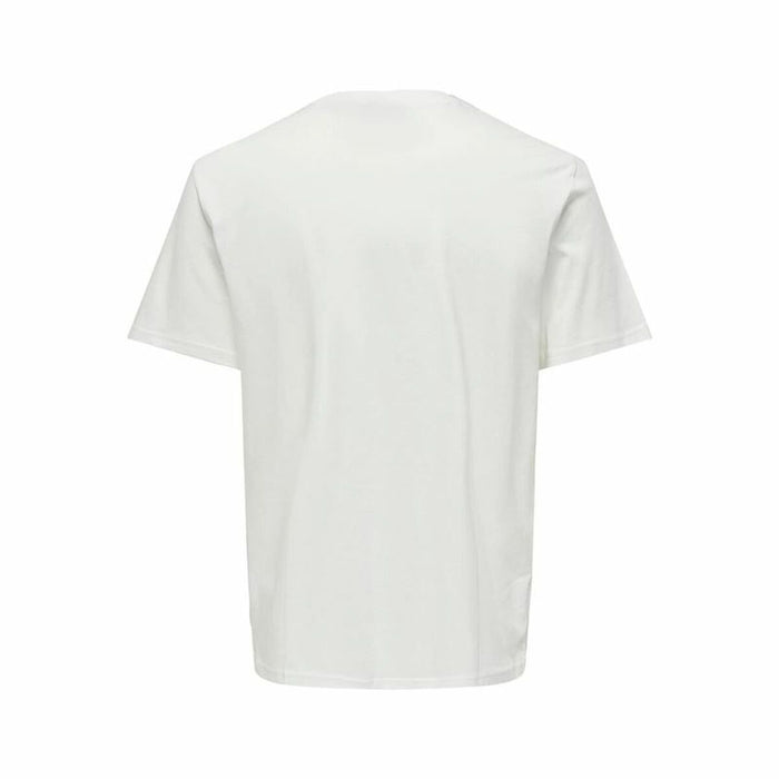 Tricou cu Mânecă Scurtă Bărbați Only & Sons Onskolton Reg Beach Alb