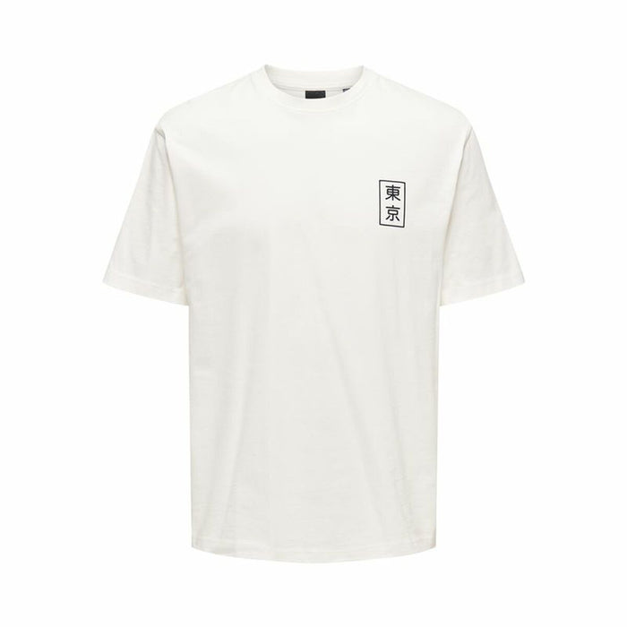 Tricou cu Mânecă Scurtă Bărbați Only & Sons Onskace Rlx Alb