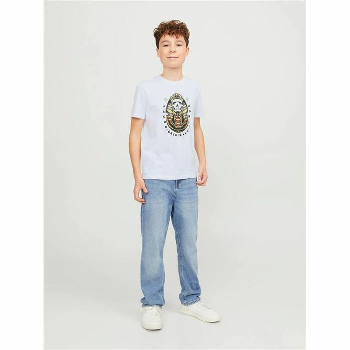Tricou cu Mânecă Scurtă pentru Copii Jack & Jones Jorheavens Alb