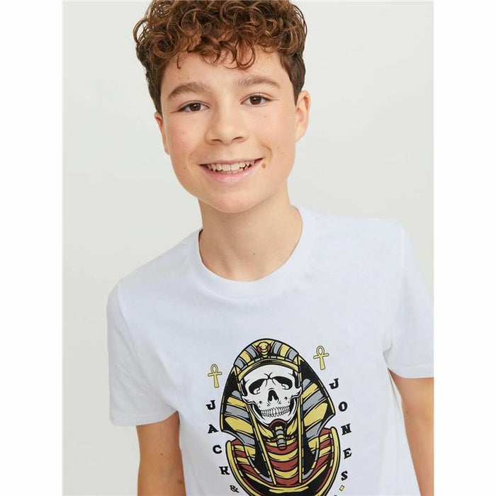 Tricou cu Mânecă Scurtă pentru Copii Jack & Jones Jorheavens Alb
