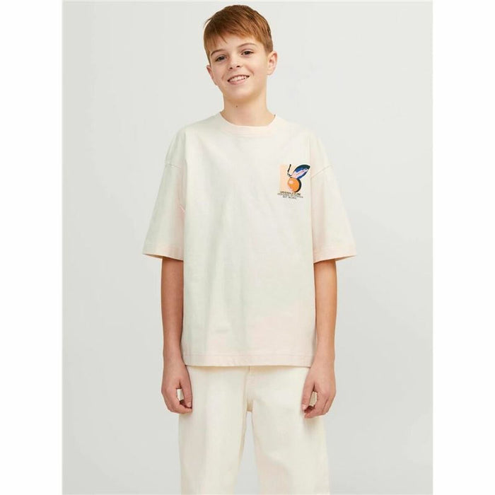 Tricou cu Mânecă Scurtă pentru Copii Jack & Jones tampa Back Bej