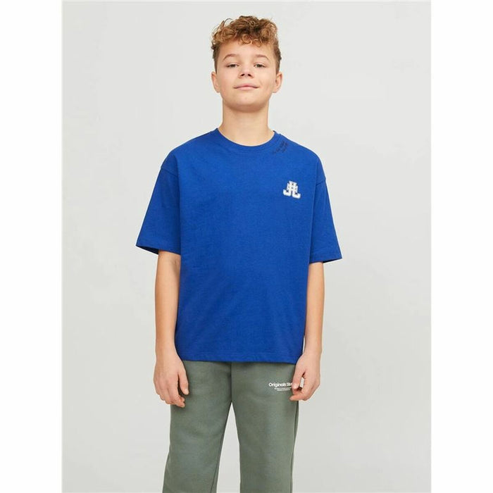 Tricou cu Mânecă Scurtă pentru Copii Jack & Jones Jorcole Back Print Albastru închis
