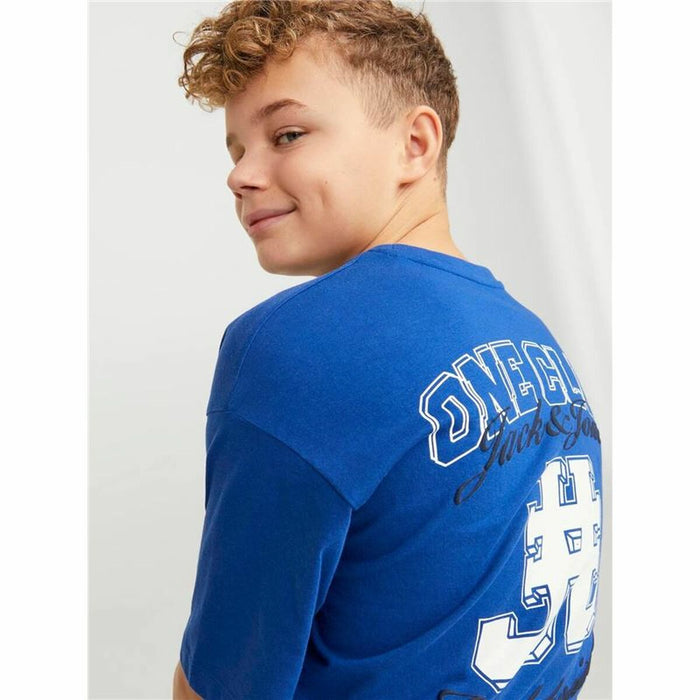 Tricou cu Mânecă Scurtă pentru Copii Jack & Jones Jorcole Back Print Albastru închis