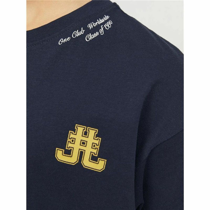 Tricou cu Mânecă Scurtă pentru Copii Jack & Jones Jorcole Back Print Bleumarin