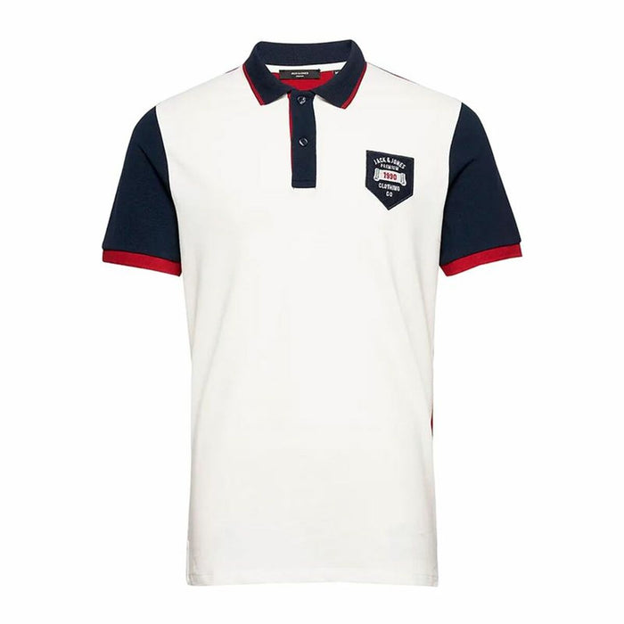 Tricou Polo cu Mânecă Scurtă Bărbați Jack & Jones Jcodragon Alb