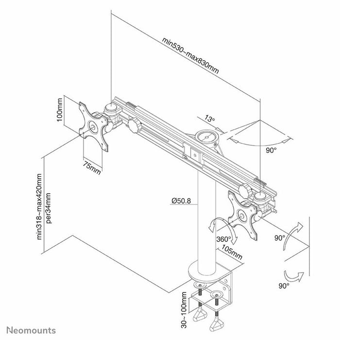 Suport TV Neomounts FPMA-D700D           10-30" 8 kg