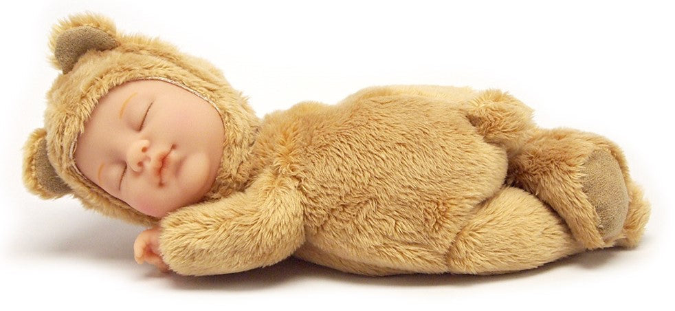 Păpușă Anne Geddes Baby Bear, 23 cm, caramel, 18+ luni