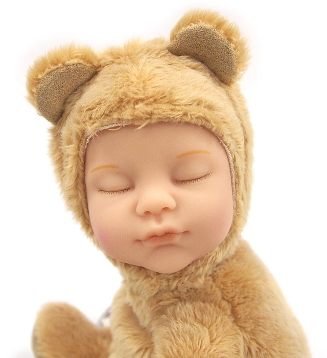 Păpușă Anne Geddes Baby Bear, 23 cm, caramel, 18+ luni