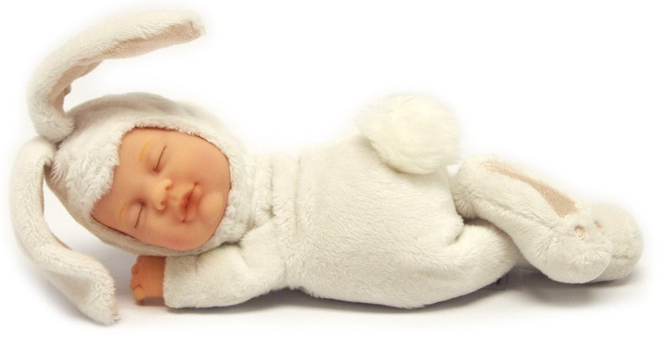 Păpușă Anne Geddes Baby Bunny, pui de iepuraș, 23 cm, 18+ luni