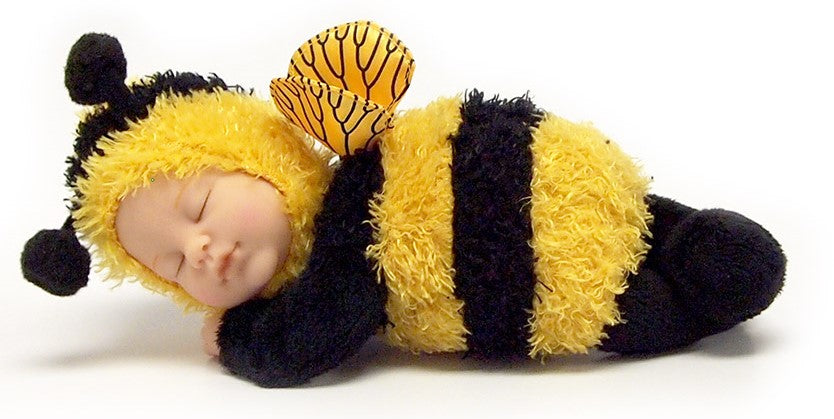 Păpușă Anne Geddes, Baby Bee, 23 cm, 18+ luni