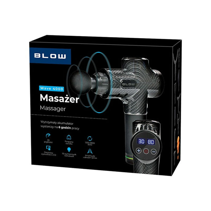 Aparat de masaj manual electric Blow Wave 4000 Negru Gri 2200 mAh