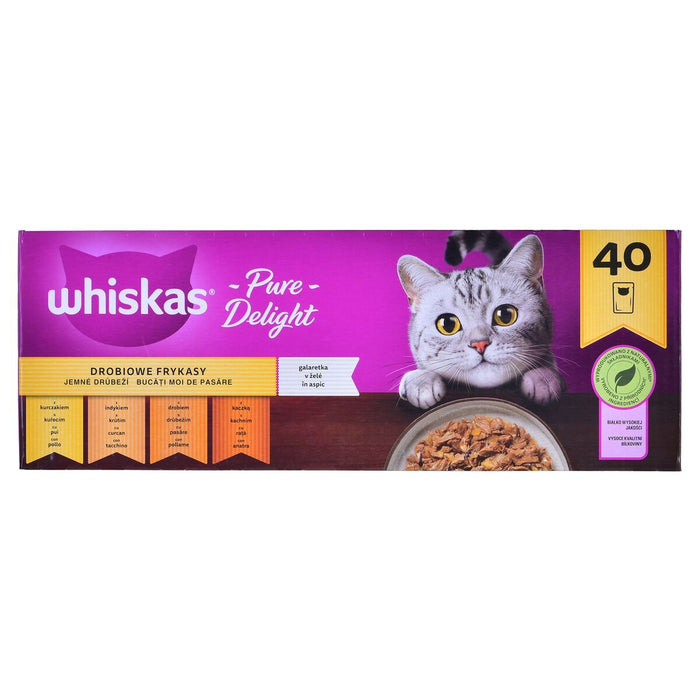 Mâncare pentru pisici Whiskas Pure Delight Pui Curcan Rață Păsări 40 x 85 g