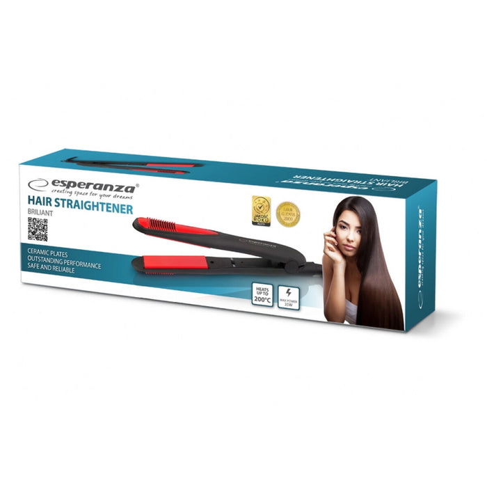 Placă de Păr Esperanza EBP004 Negru Roșu 35 W