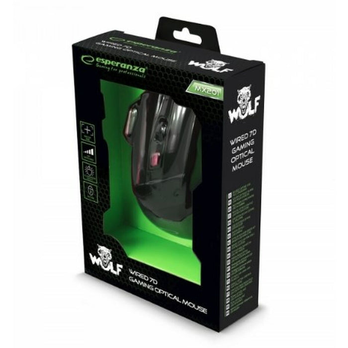 Mouse Optic Esperanza EGM201R Negru/Roșu