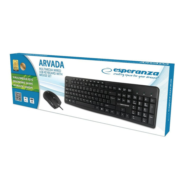 Tastatură și Mouse Esperanza EK137 Qwerty US Alb