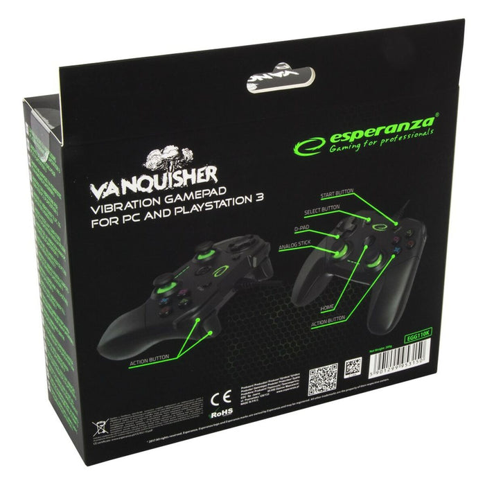 Telecomandă Jocuri Gaming Esperanza Vanquisher GX550 USB 2.0 Negru PC PlayStation 3