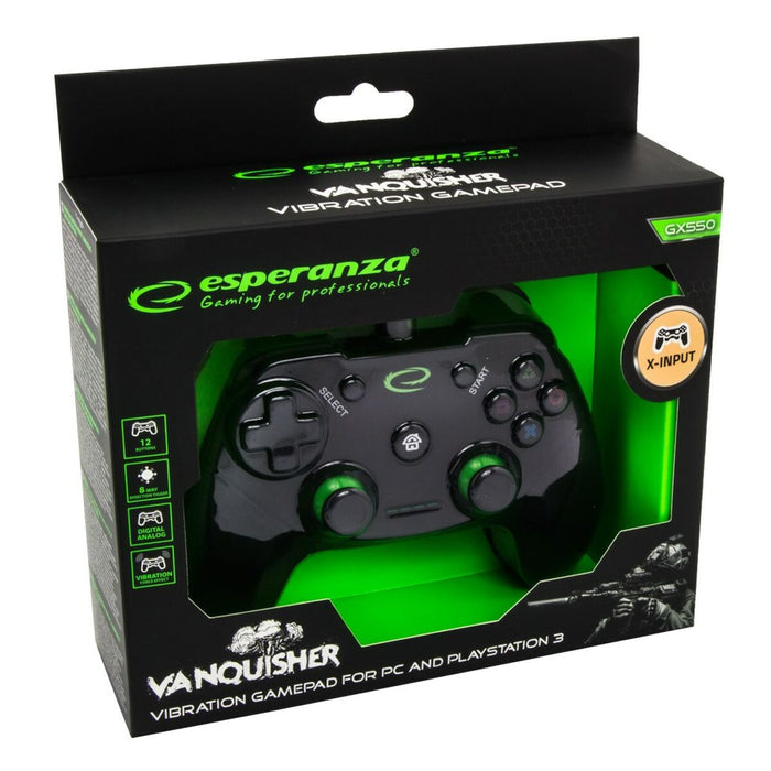 Telecomandă Jocuri Gaming Esperanza Vanquisher GX550 USB 2.0 Negru PC PlayStation 3
