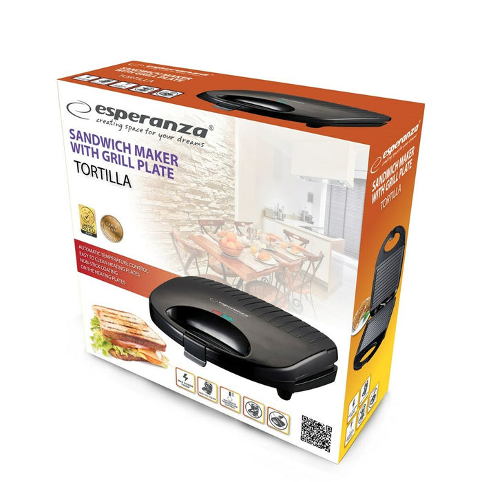 Aparat pentru Sandvișuri Esperanza EKT009 Negru 1000 W