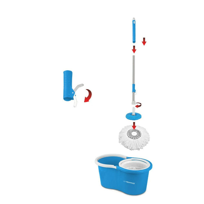 Mop with Bucket Esperanza EHS005 Albastru Alb Microfibră