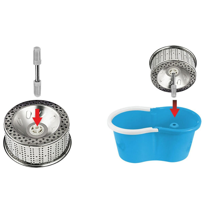 Mop with Bucket Esperanza EHS006 Albastru Alb Microfibră