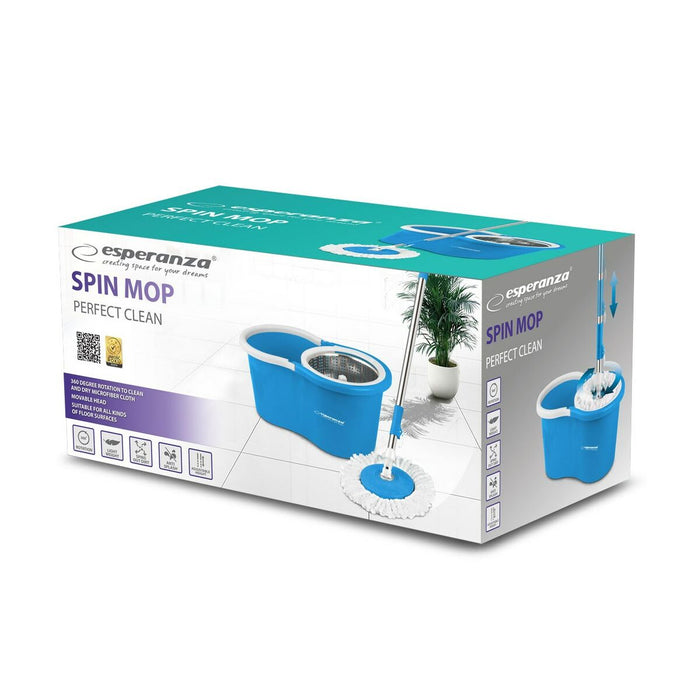 Mop with Bucket Esperanza EHS006 Albastru Alb Microfibră