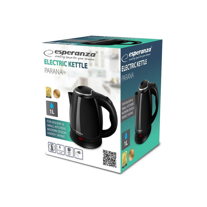 Fierbător Esperanza EKK128K Negru Oțel inoxidabil Plastic 1350 W 1 L