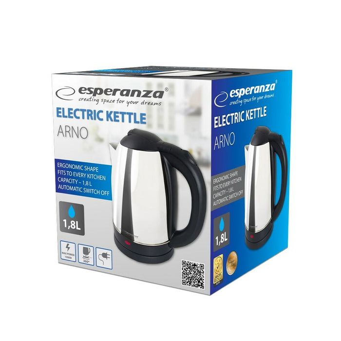 Fierbător Esperanza EKK135S Argintiu Oțel inoxidabil Plastic 1500 W 1,8 L