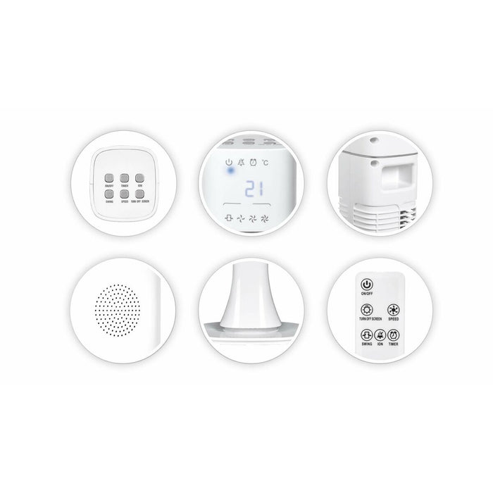 Ventilator turn cu telecomandă Activejet WKS-120BPJ Alb Negru 60 W