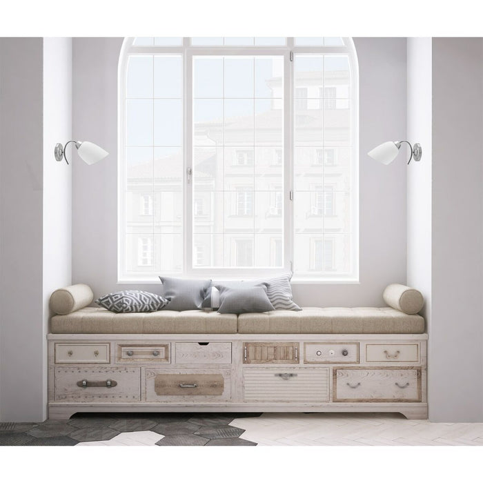 Lampă de perete Activejet NIKITA 1P Nikiel Alb nichel Metal Sticlă 60 W 220-240 V 26 x 12 x 12,5 cm 30 x 12 x 15 cm (1 Piese)