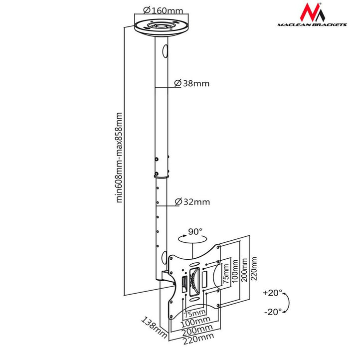 Suport de Perete MacLean MC-504B 23" 42"