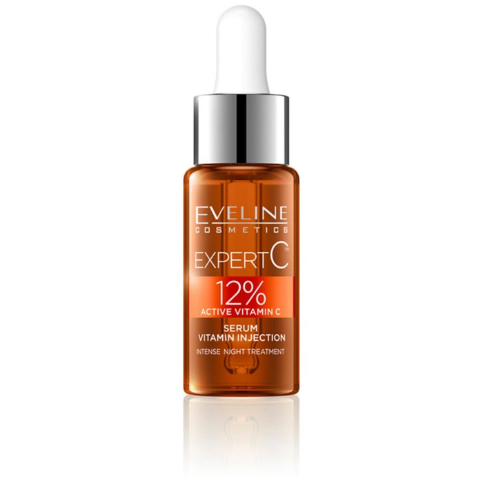 Ser de față Eveline Cosmetics Expert C, antiîmbătrânire, vitamina C 12%, de noapte, 18 ml