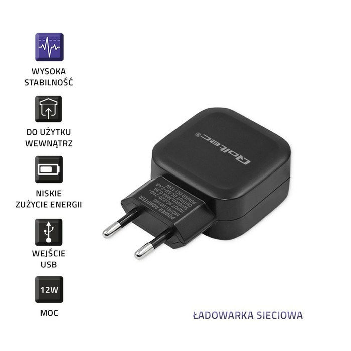 Încărcător de Perete Qoltec 50180 Negru 12 W