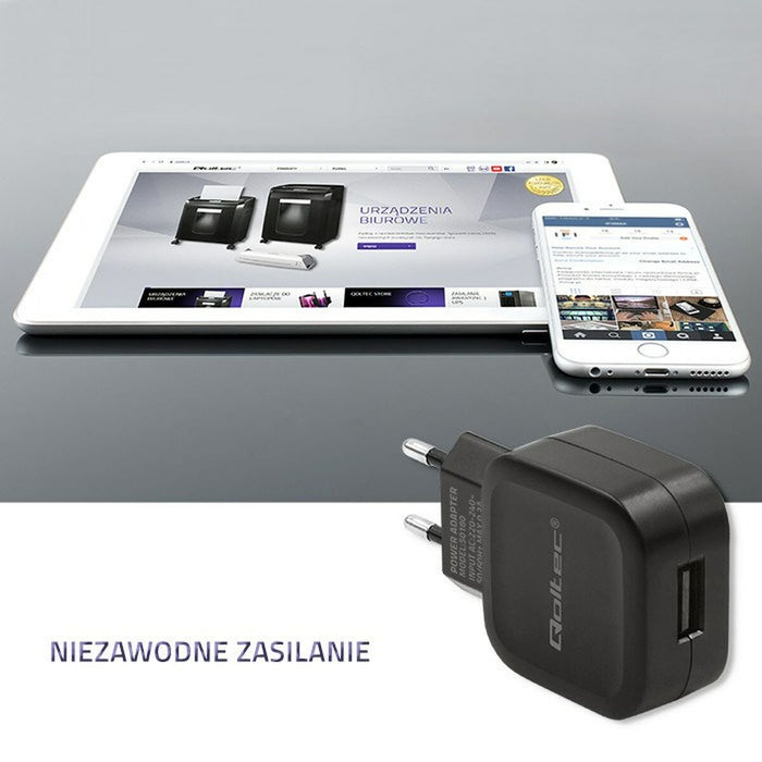 Încărcător de Perete Qoltec 50180 Negru 12 W