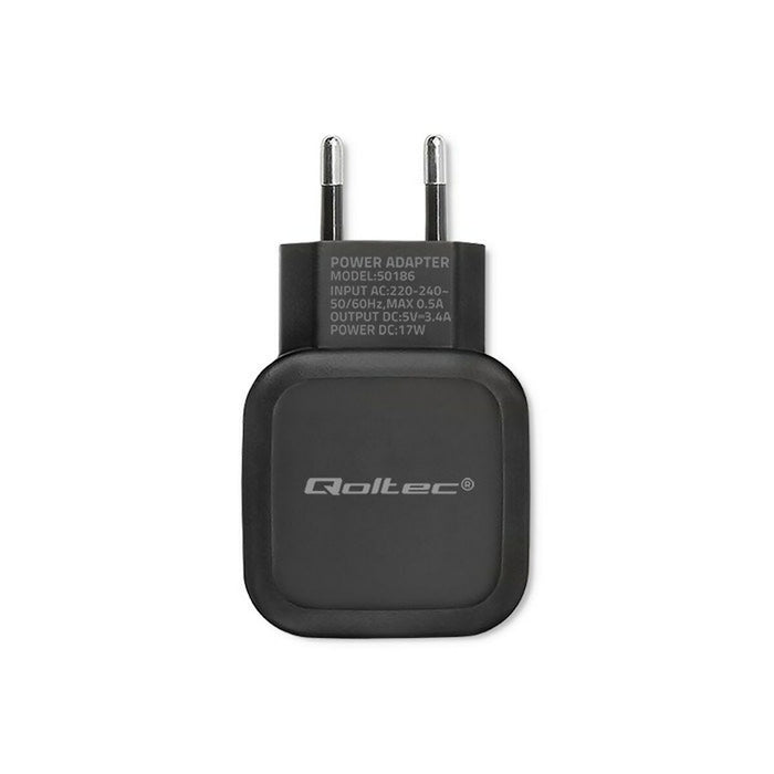 Încărcător de Perete Qoltec 50186 Negru 17 W