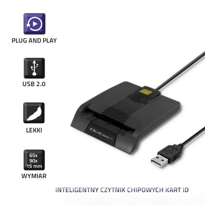 Cititor de Carduri Qoltec 50634 Negru