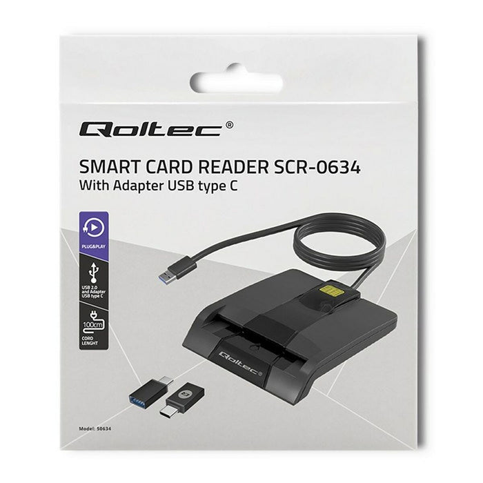 Cititor de Carduri Qoltec 50634 Negru