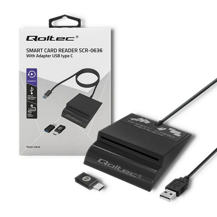 Cititor de Carduri Qoltec 50636 Negru