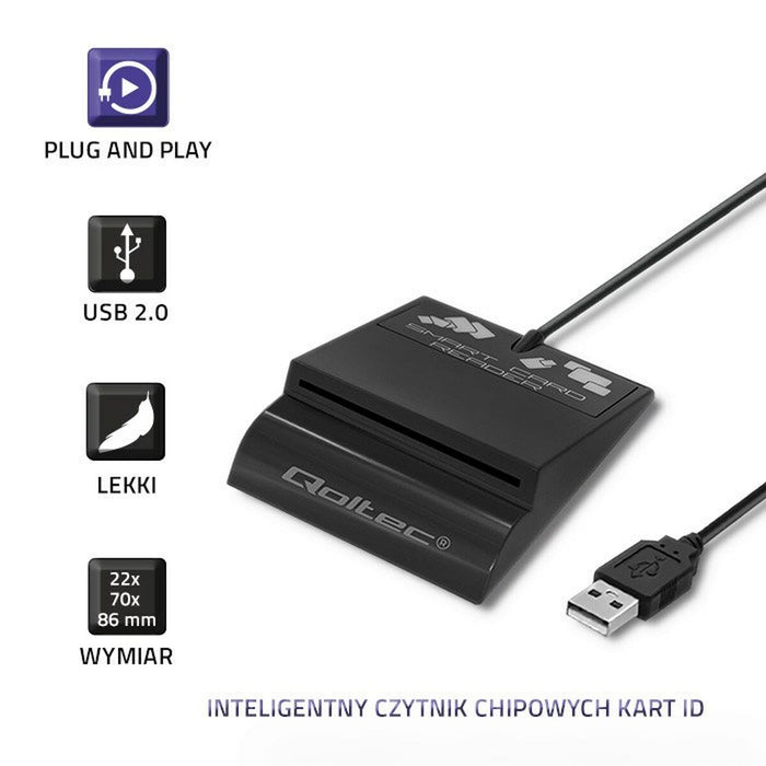 Cititor de Carduri Qoltec 50636 Negru