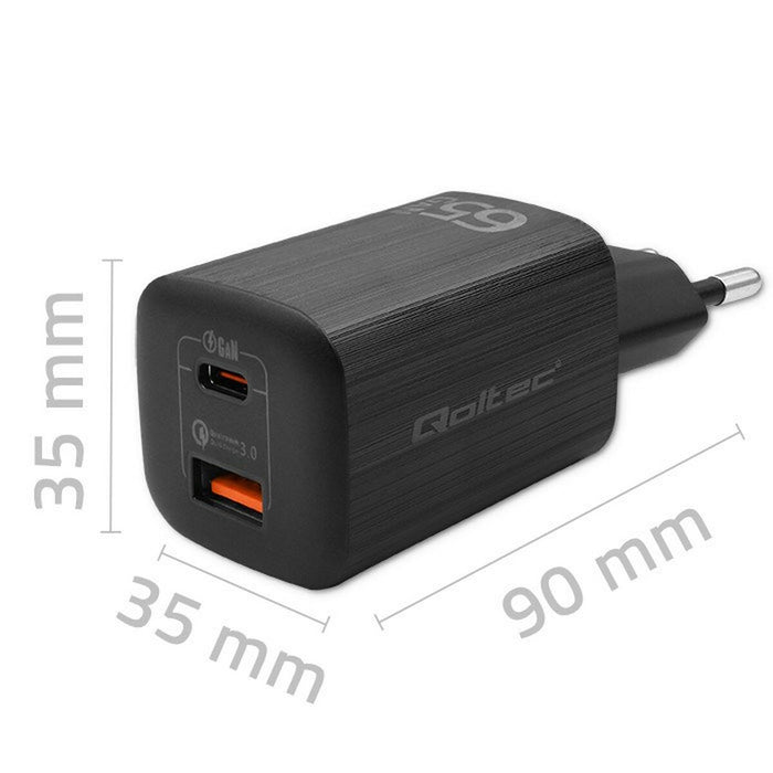 Încărcător de Perete Qoltec 50766 Negru