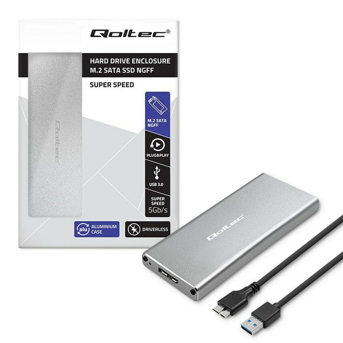 Cutie Externă Qoltec 51833 Gri