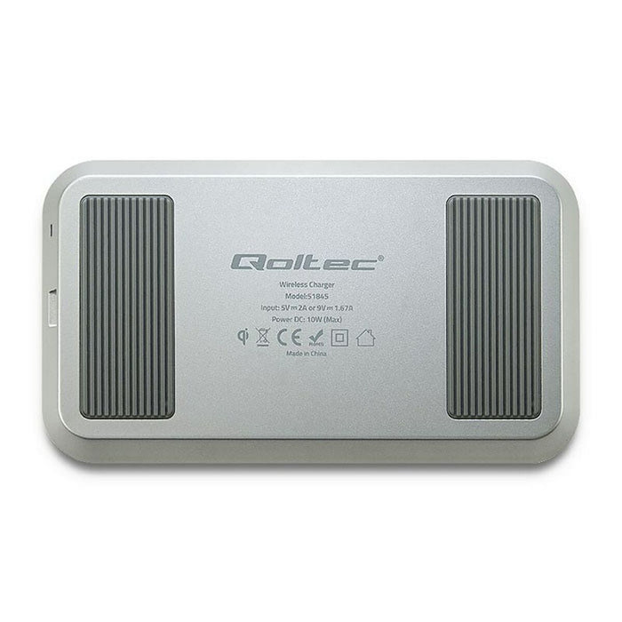 Încărcător Fără Fir Qoltec 51845 Negru Argintiu