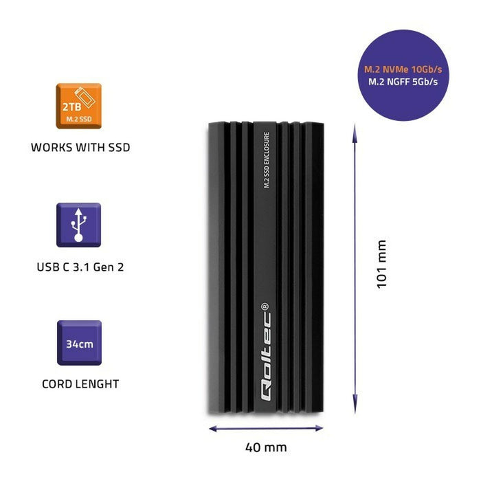 Husă Hard Disk Qoltec 52270 Negru