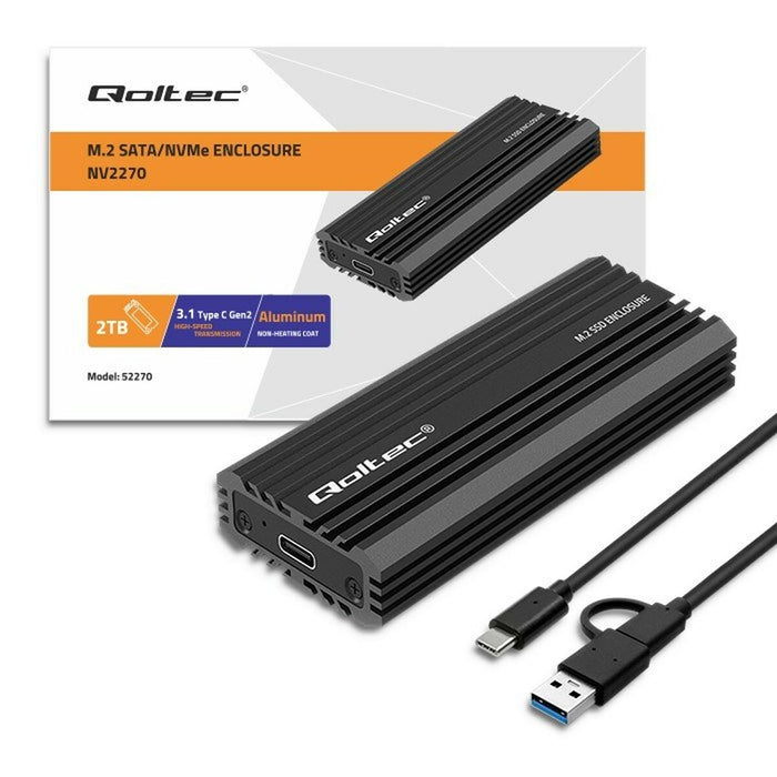 Husă Hard Disk Qoltec 52270 Negru